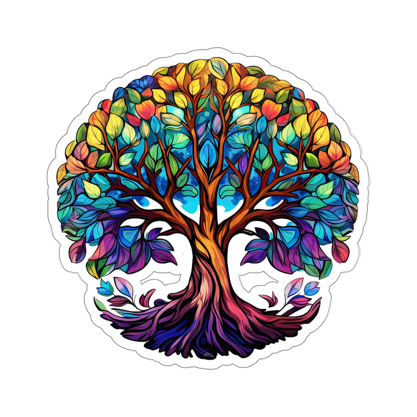 Blissful Harmony: A Lush Tree of Life Sticker