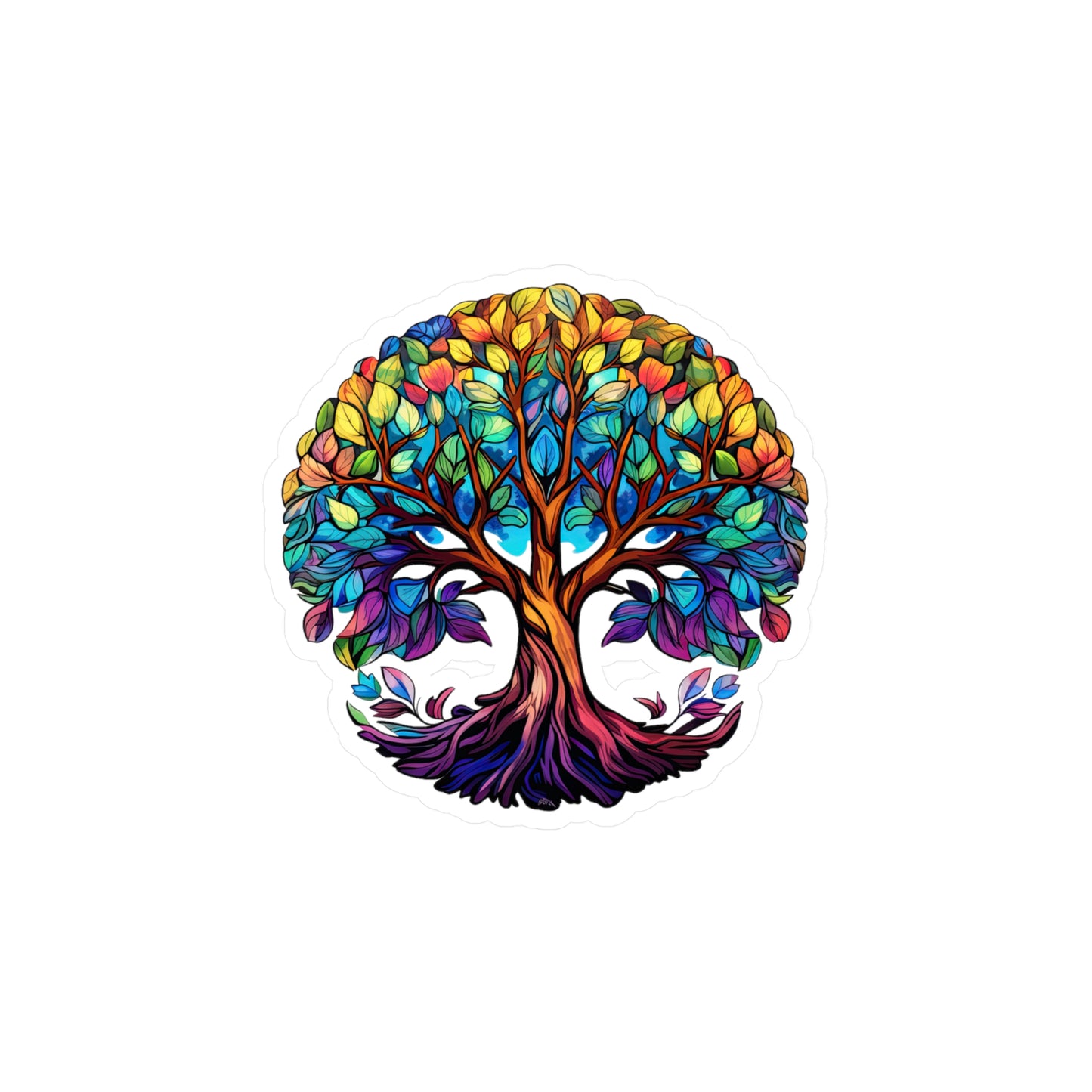 Blissful Harmony: A Lush Tree of Life Sticker