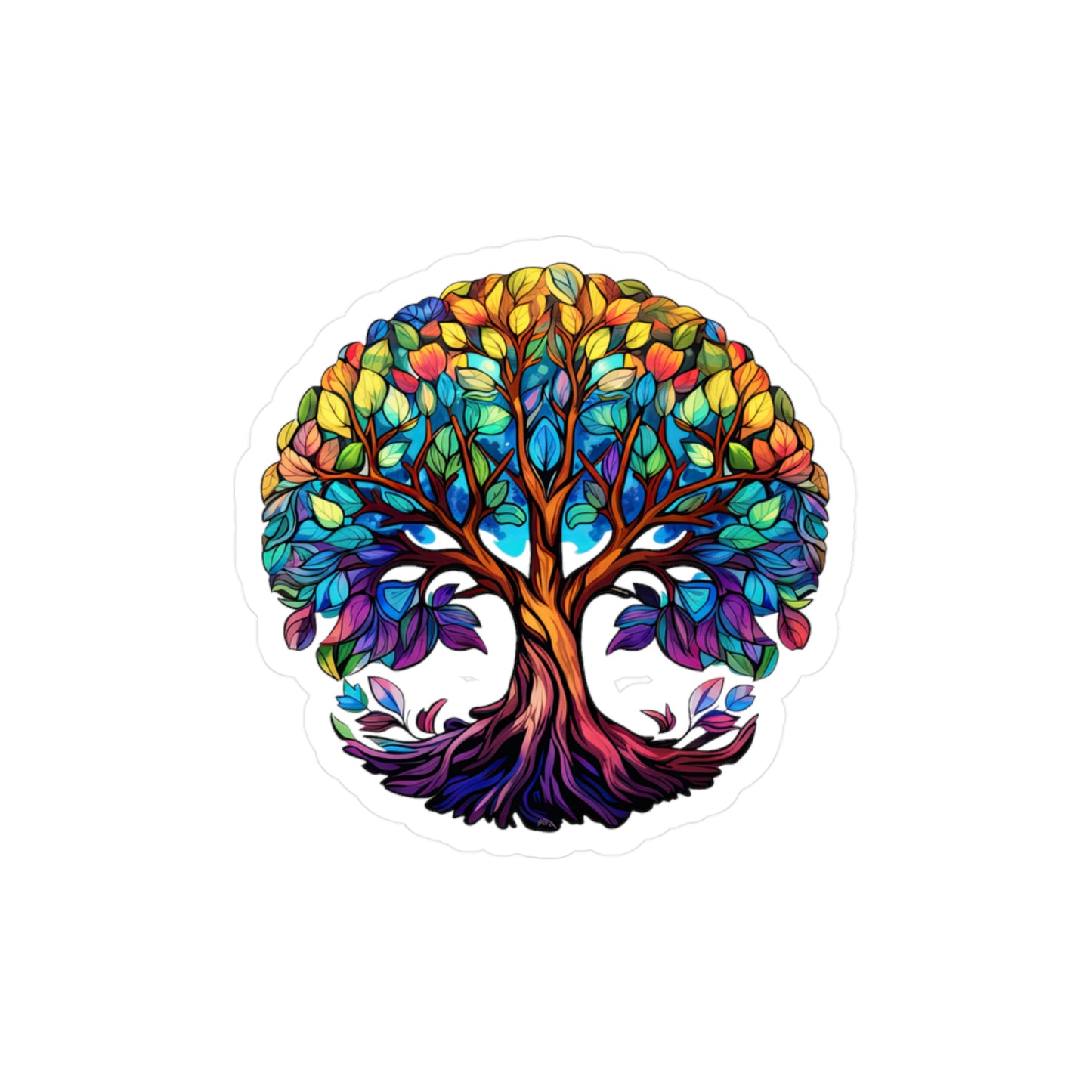 Blissful Harmony: A Lush Tree of Life Sticker