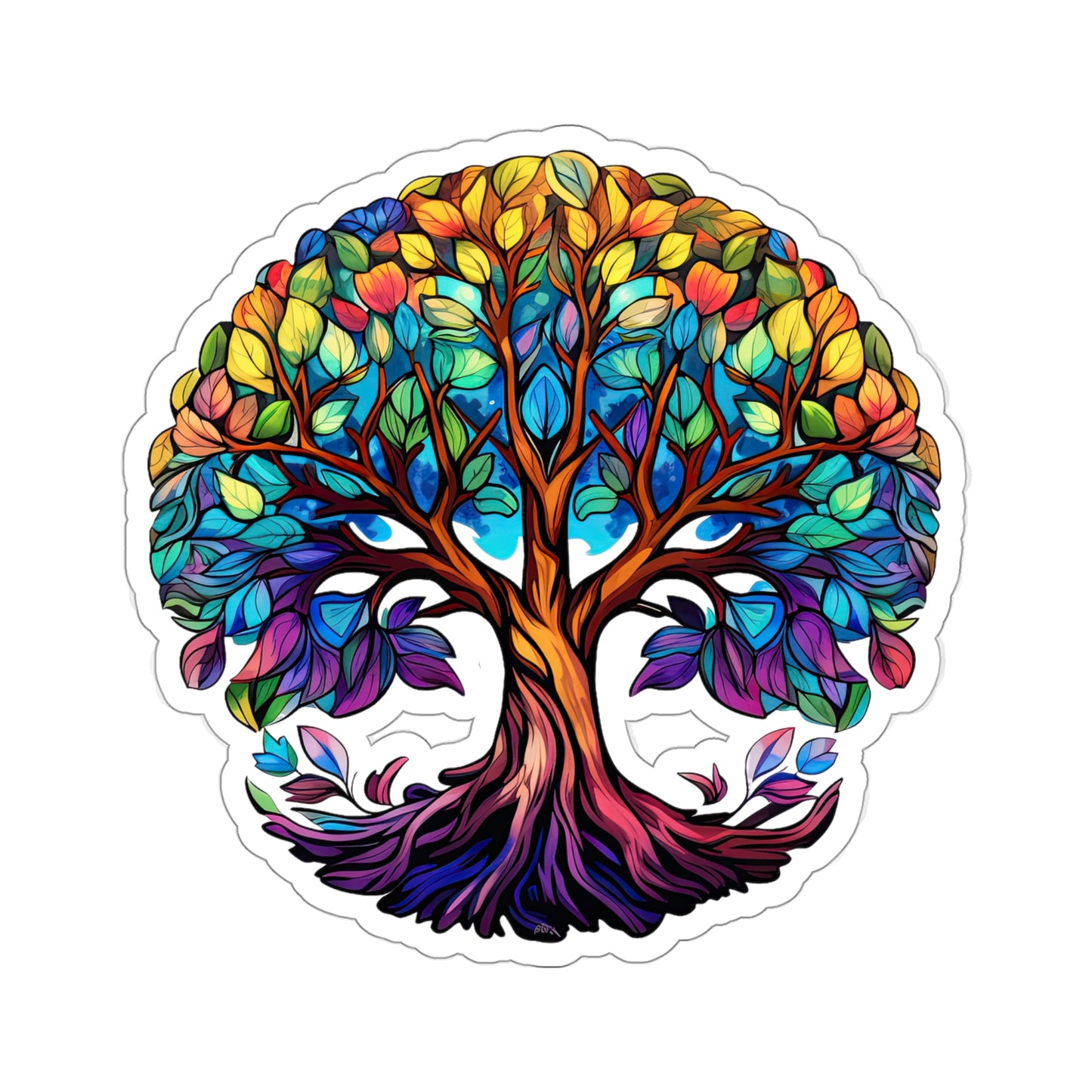 Blissful Harmony: A Lush Tree of Life Sticker