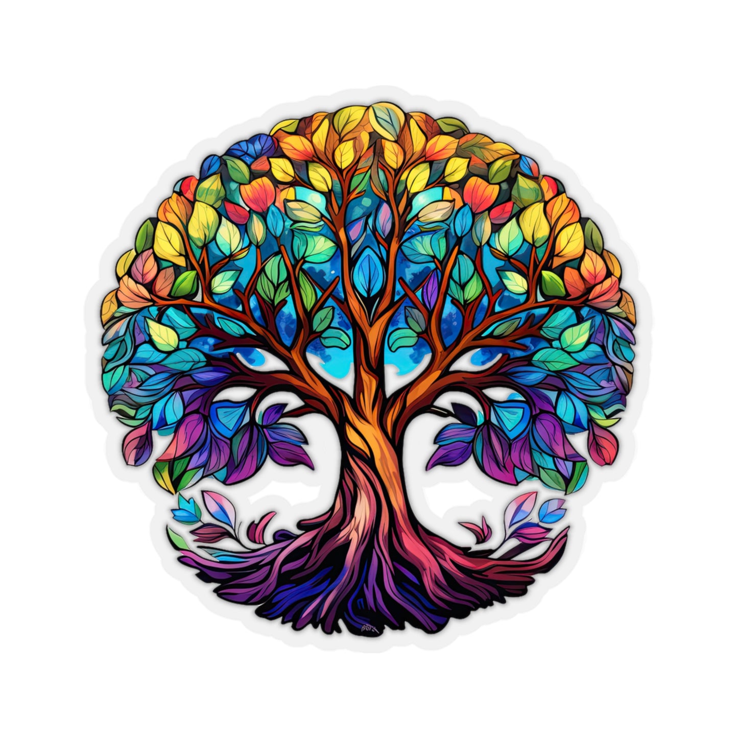 Blissful Harmony: A Lush Tree of Life Sticker