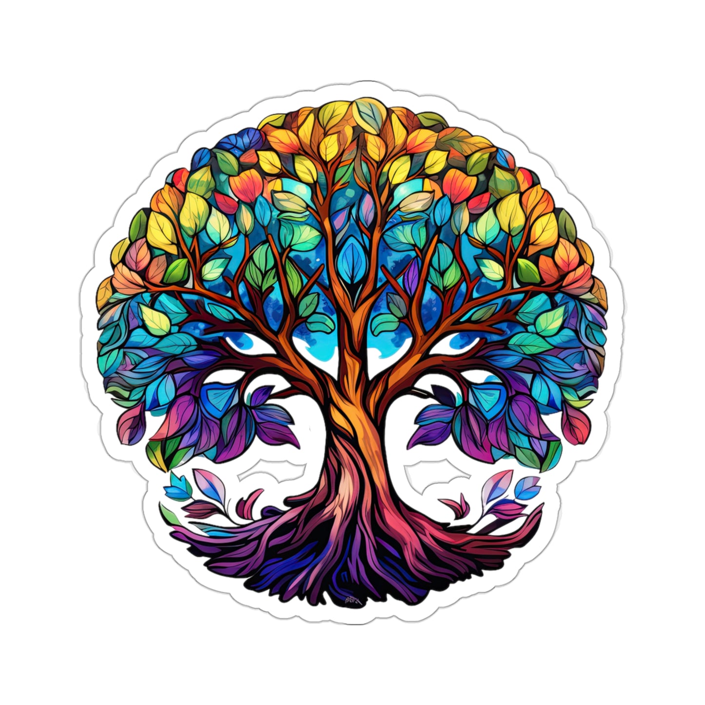 Blissful Harmony: A Lush Tree of Life Sticker
