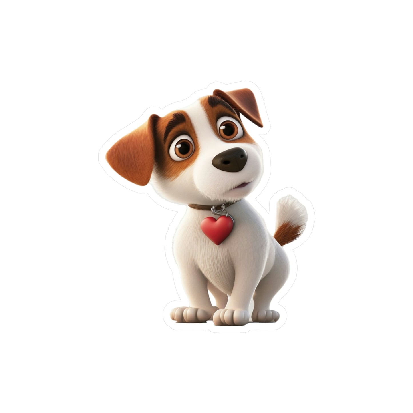 Dog with a Heart Tag Decal