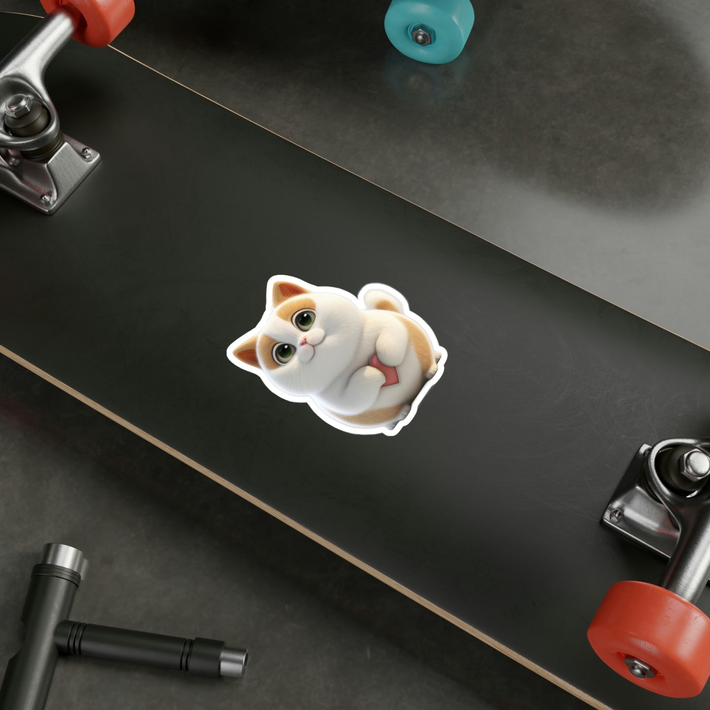 Cute Cat with Heart Vinyl Decal