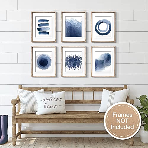 Abstract Blue Watercolor Paintings