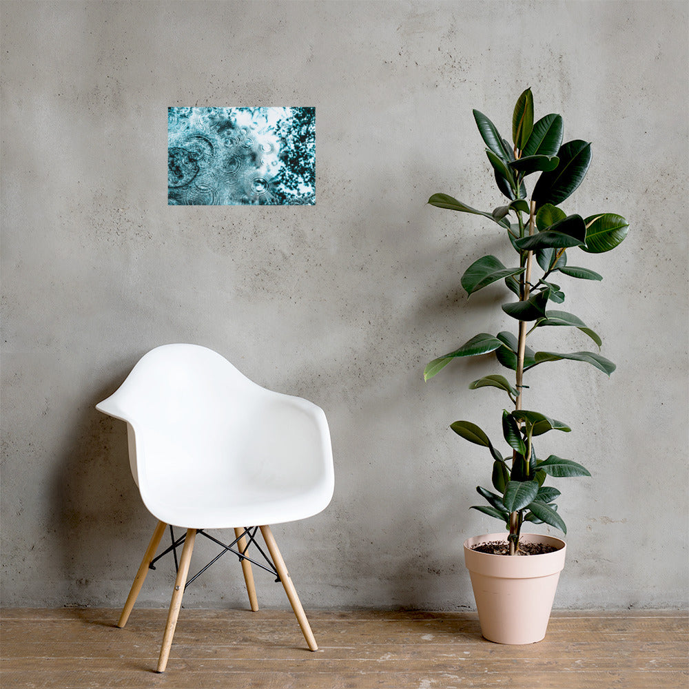 Rain Drops and Puddles Poster