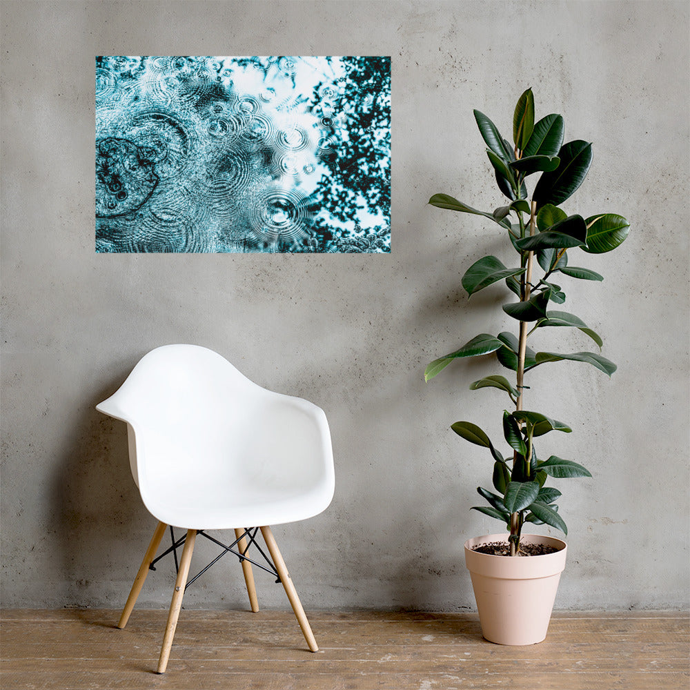 Rain Drops and Puddles Poster