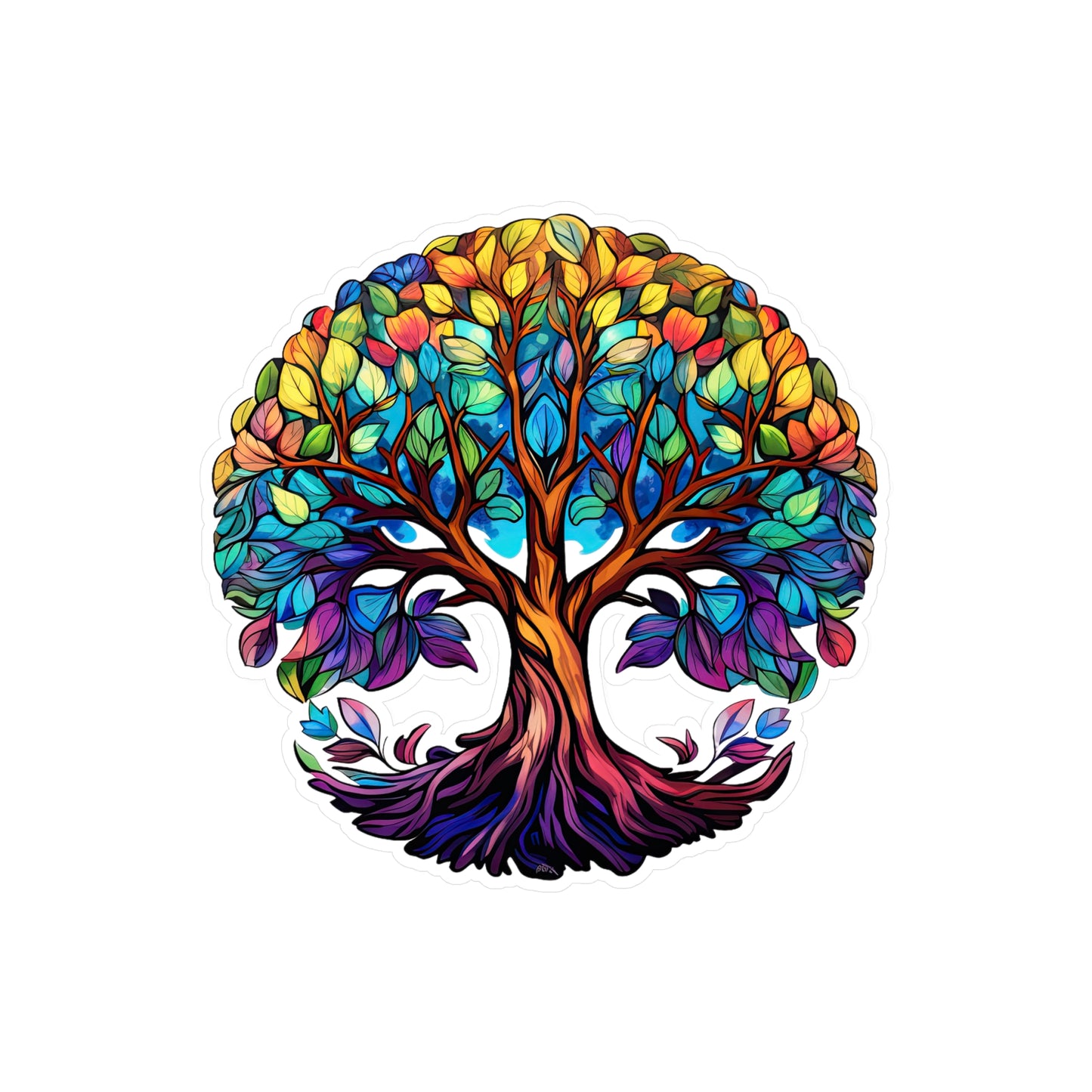 Blissful Harmony: A Lush Tree of Life Sticker