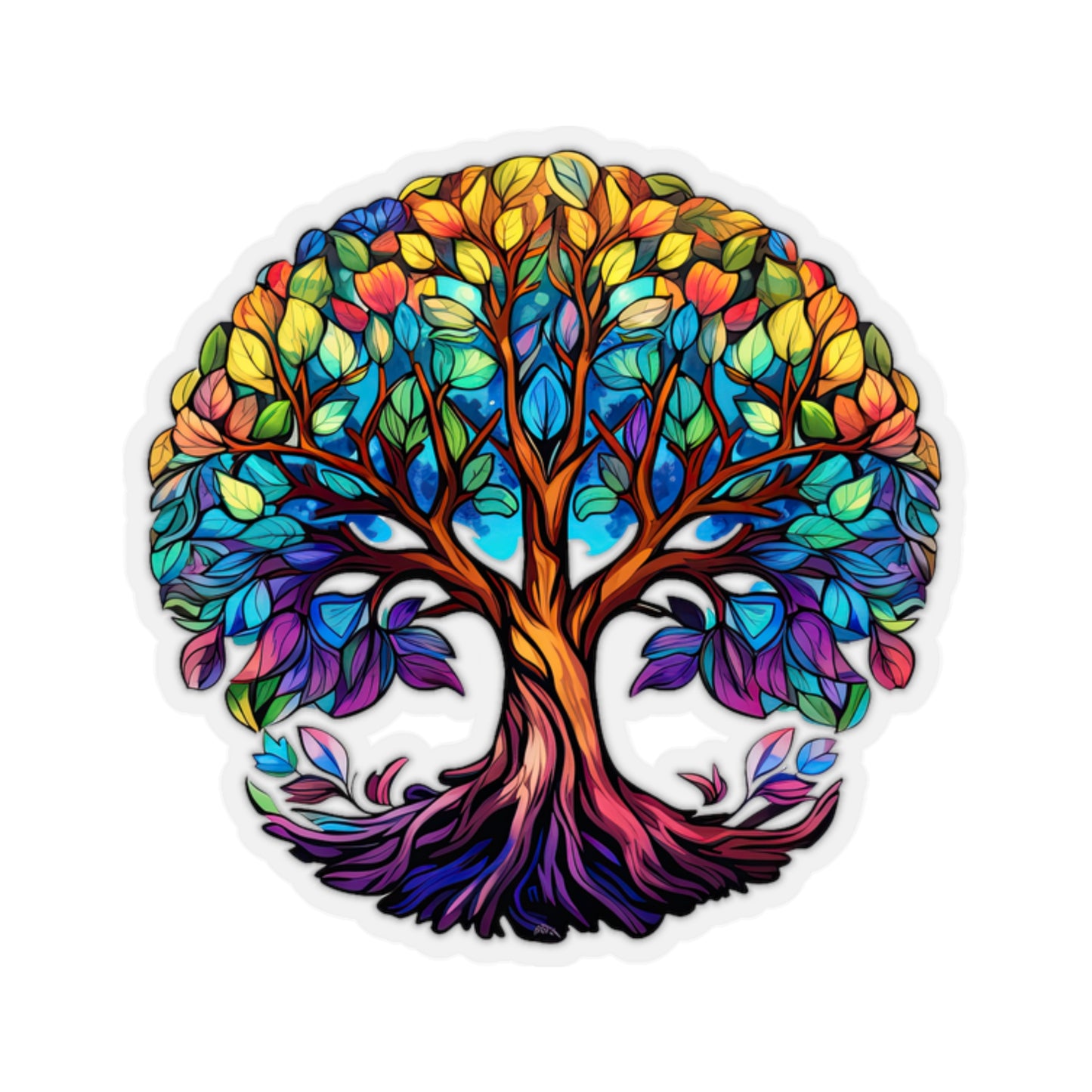 Blissful Harmony: A Lush Tree of Life Sticker