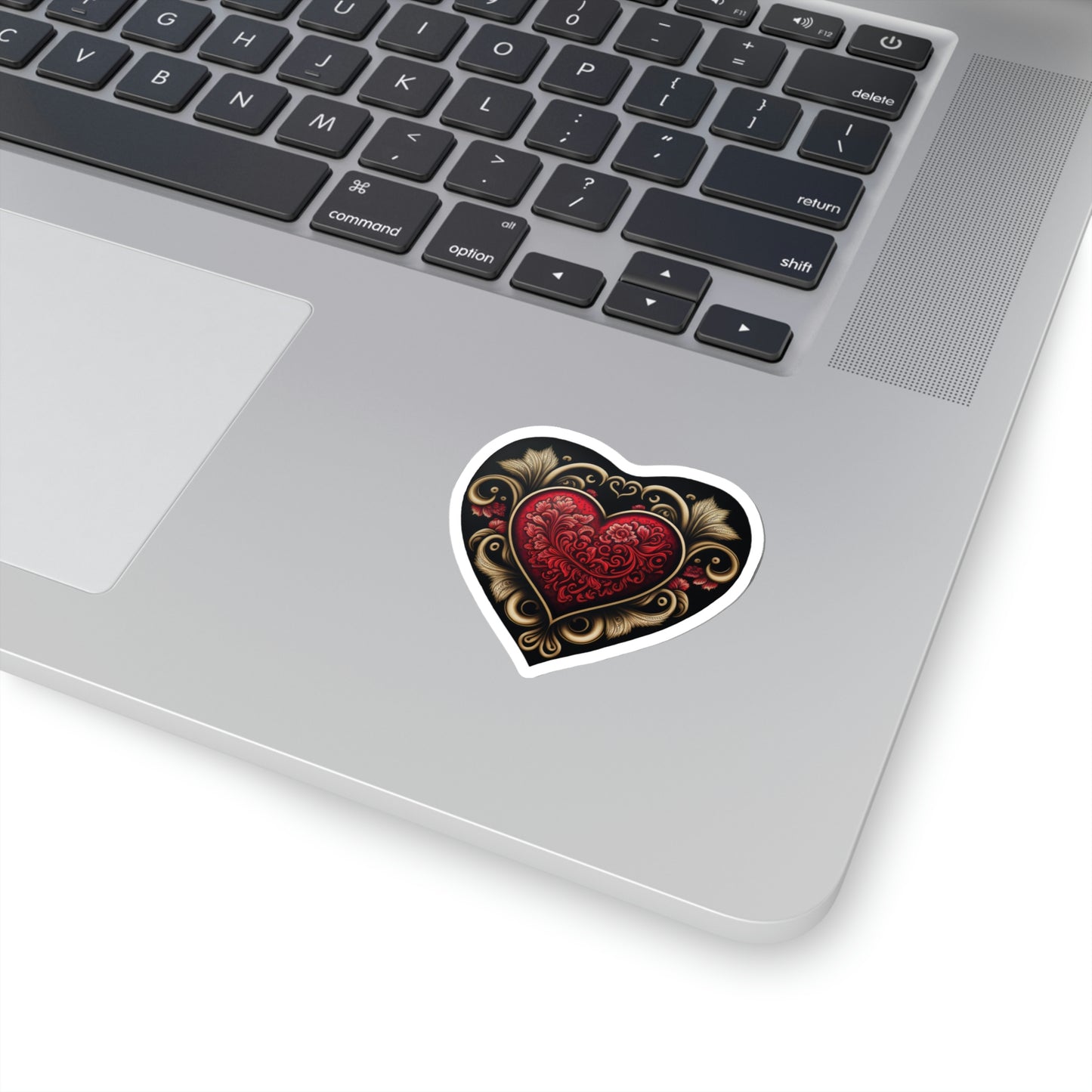 Gothic Love: Red Heart on Black Sticker