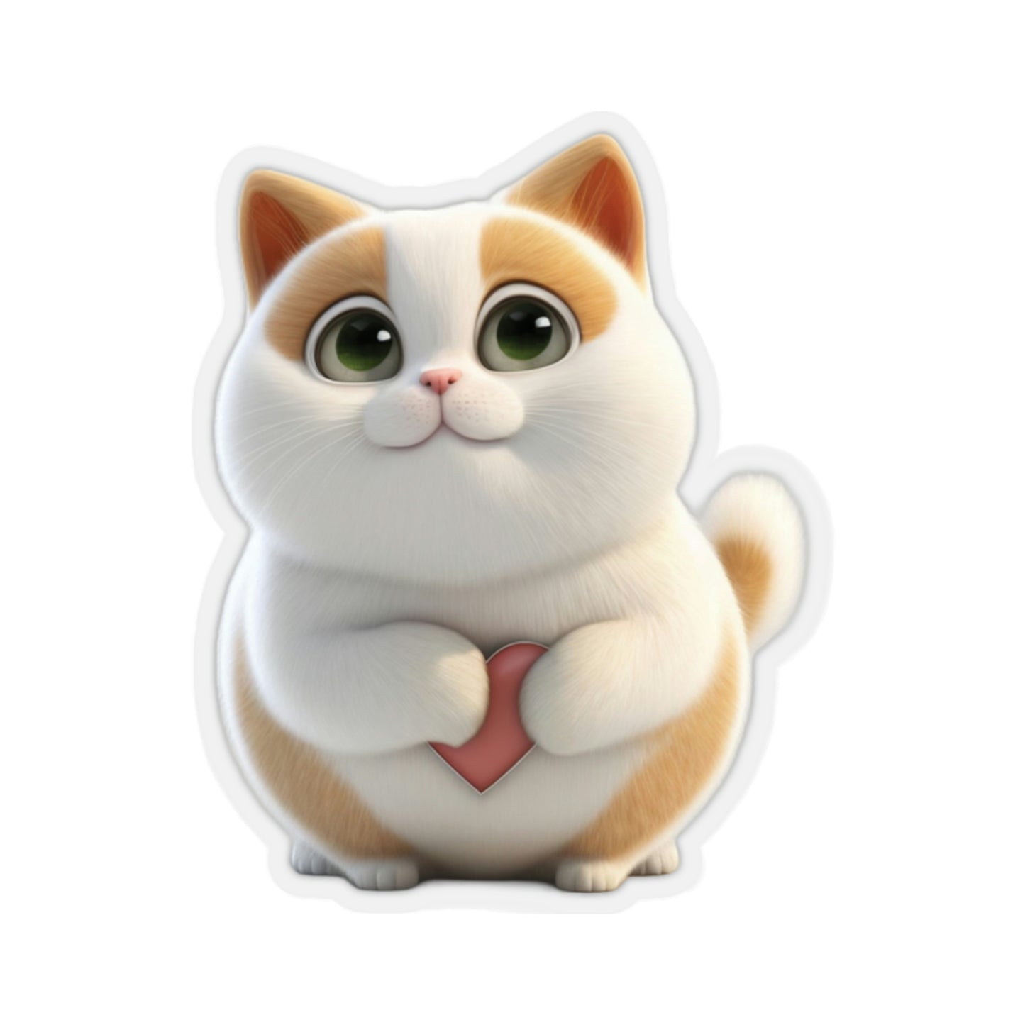 Cute Cat with Heart Sticker