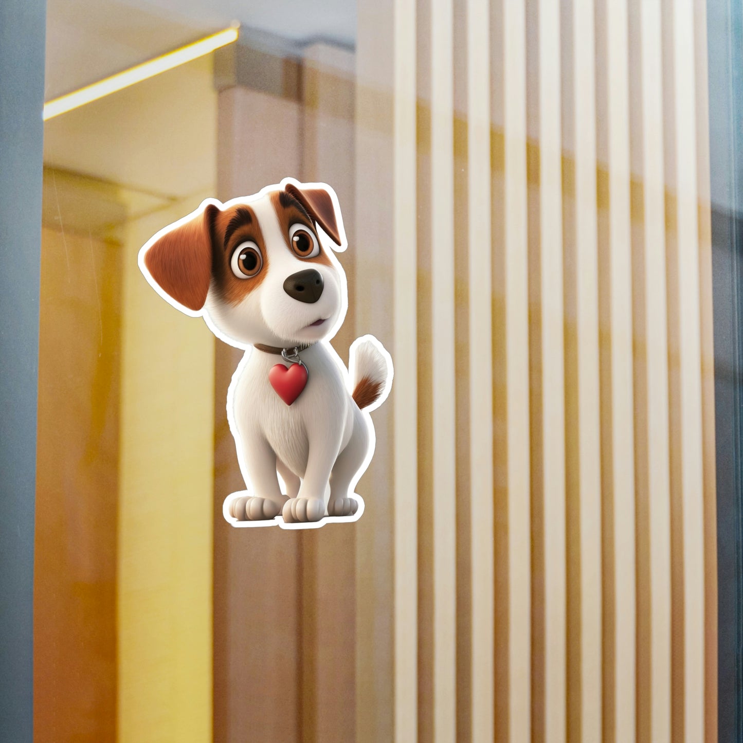 Dog with a Heart Tag Decal