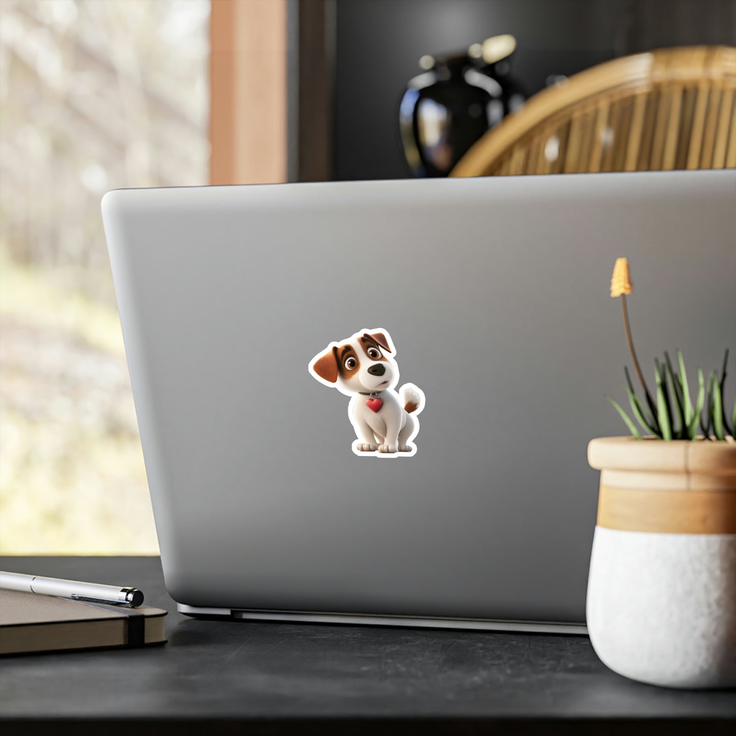 Dog with a Heart Tag Decal