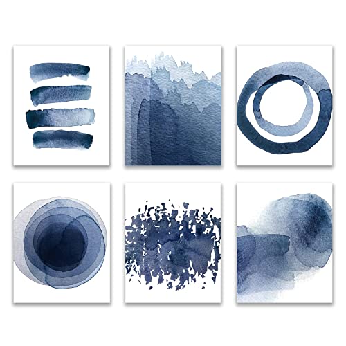 Abstract Blue Watercolor Paintings