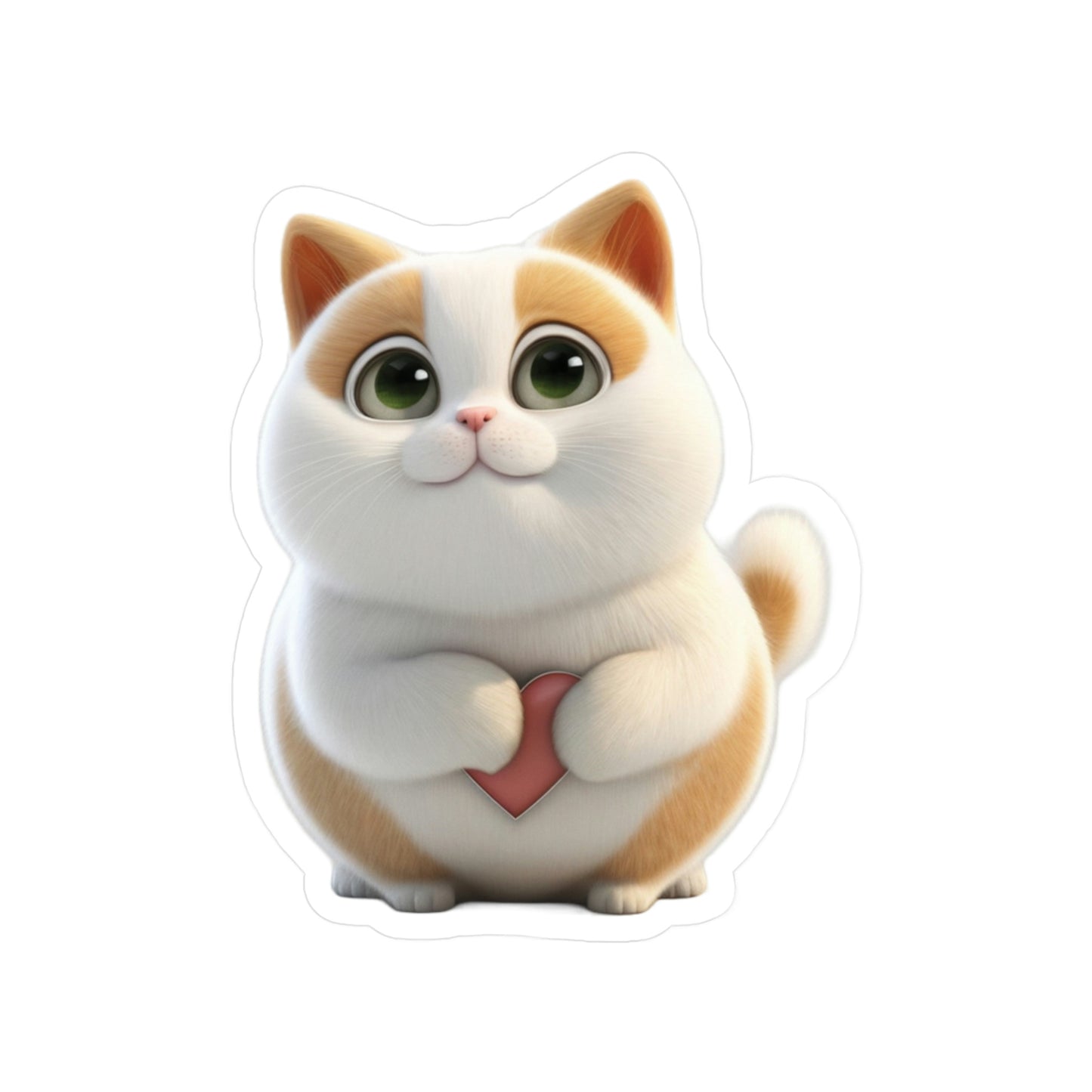 Cute Cat with Heart Vinyl Decal
