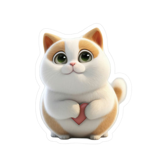 Cute Cat with Heart Vinyl Decal