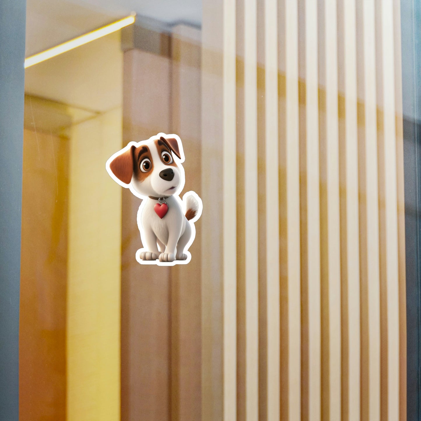 Dog with a Heart Tag Decal