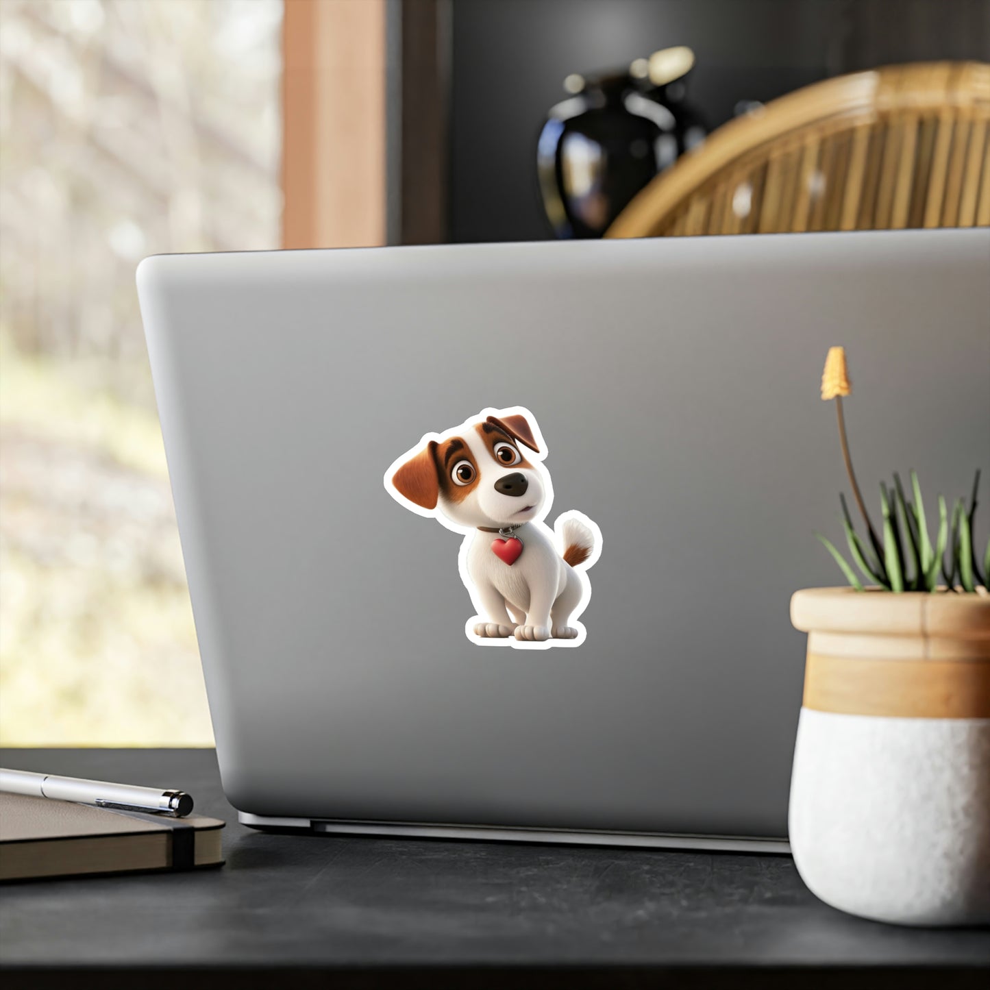 Dog with a Heart Tag Decal