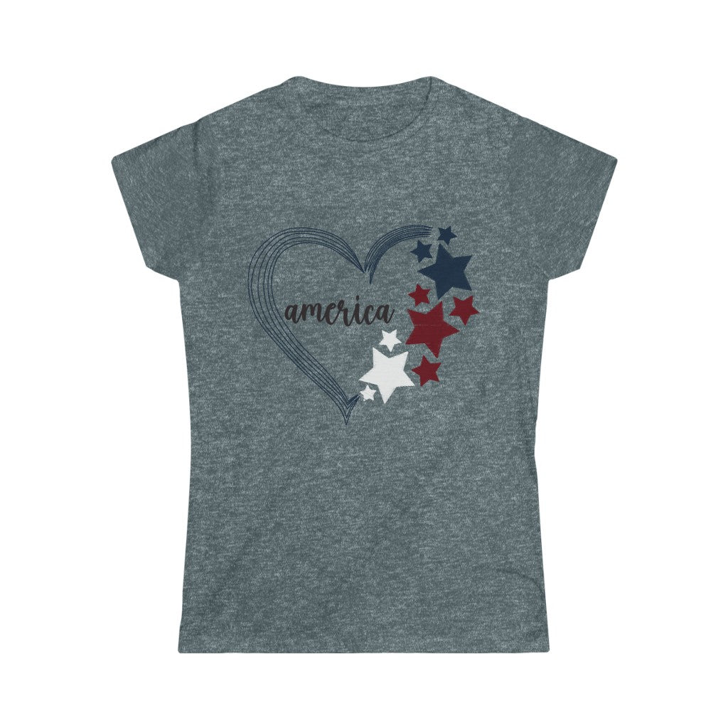 America t-shirt, 4th of July shirt, Shirt for 4th of July, Patriotic shirt, Women's Softstyle Tee