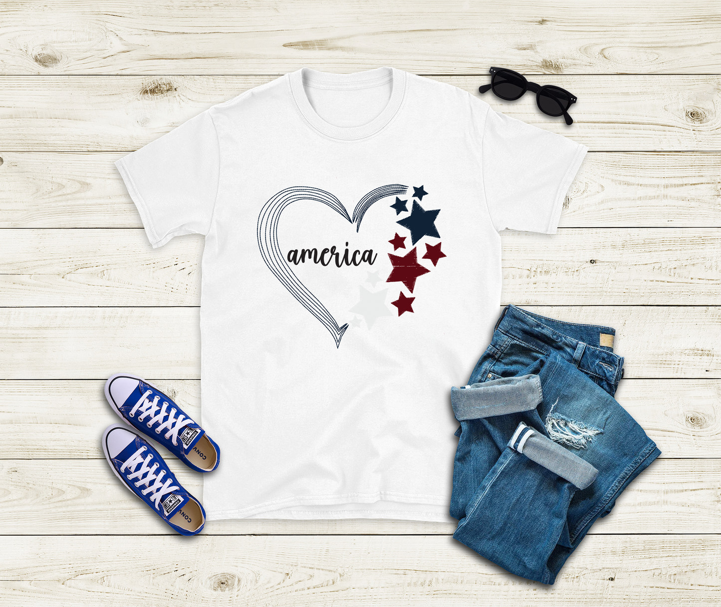 America t-shirt, 4th of July shirt, Shirt for 4th of July, Patriotic shirt, Women's Softstyle Tee