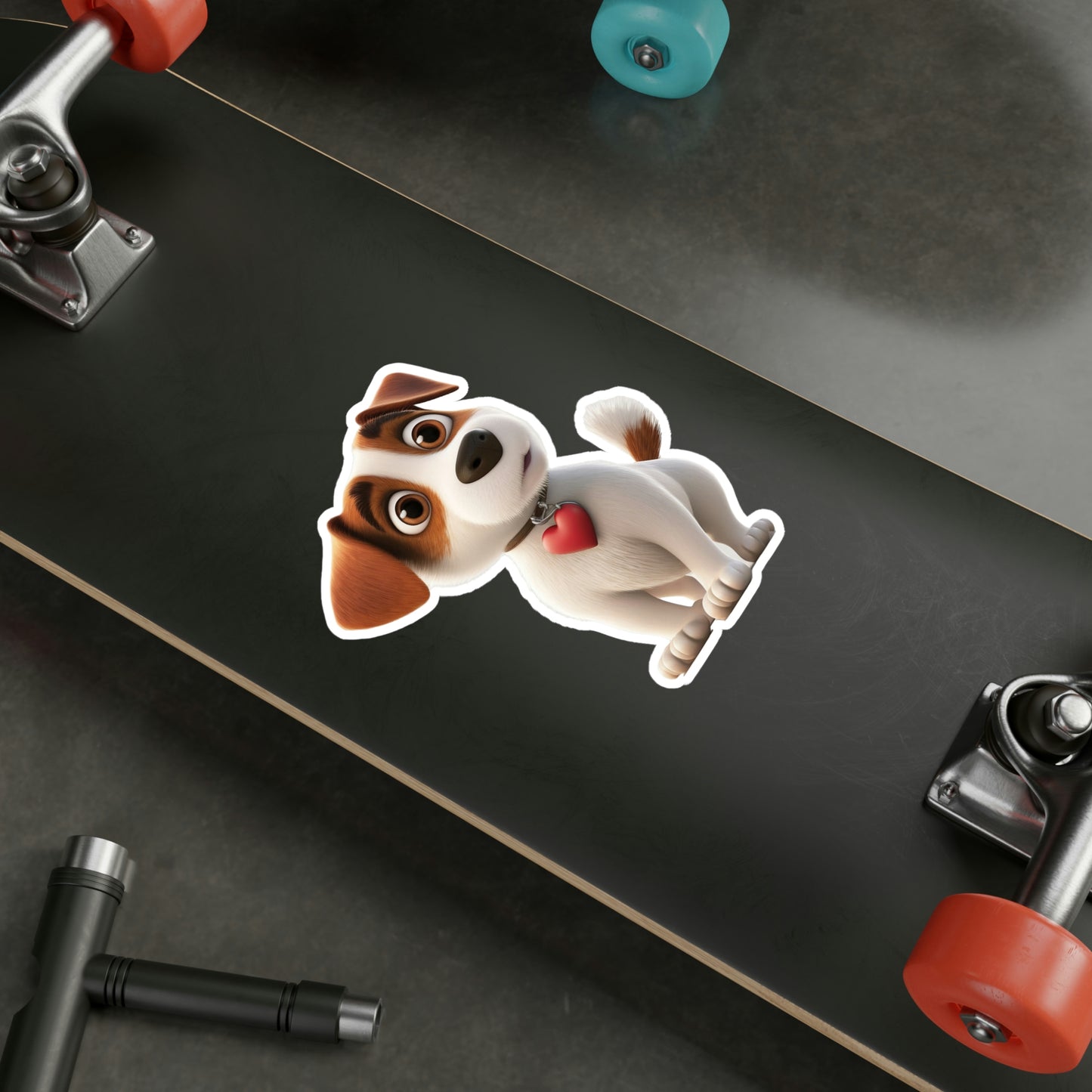 Dog with a Heart Tag Decal