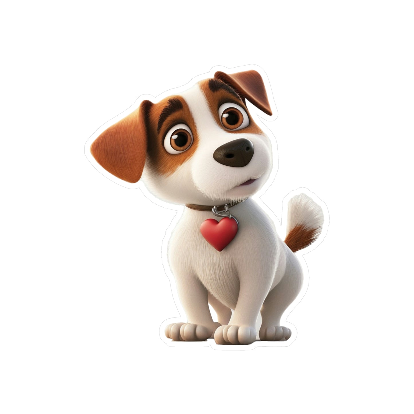 Dog with a Heart Tag Decal