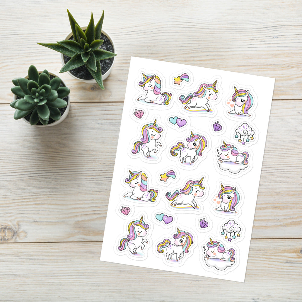 Cute Unicorn Sticker sheet